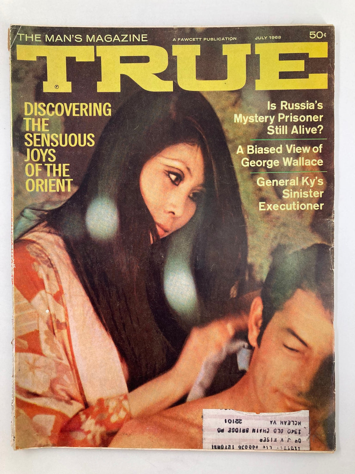 Cover of TRUE The Man's Magazine, July 1968 edition, featuring the captivating title 'Viet Nam Comes to the Bijou', showcasing a vintage design with a cultural theme from the 1960s.