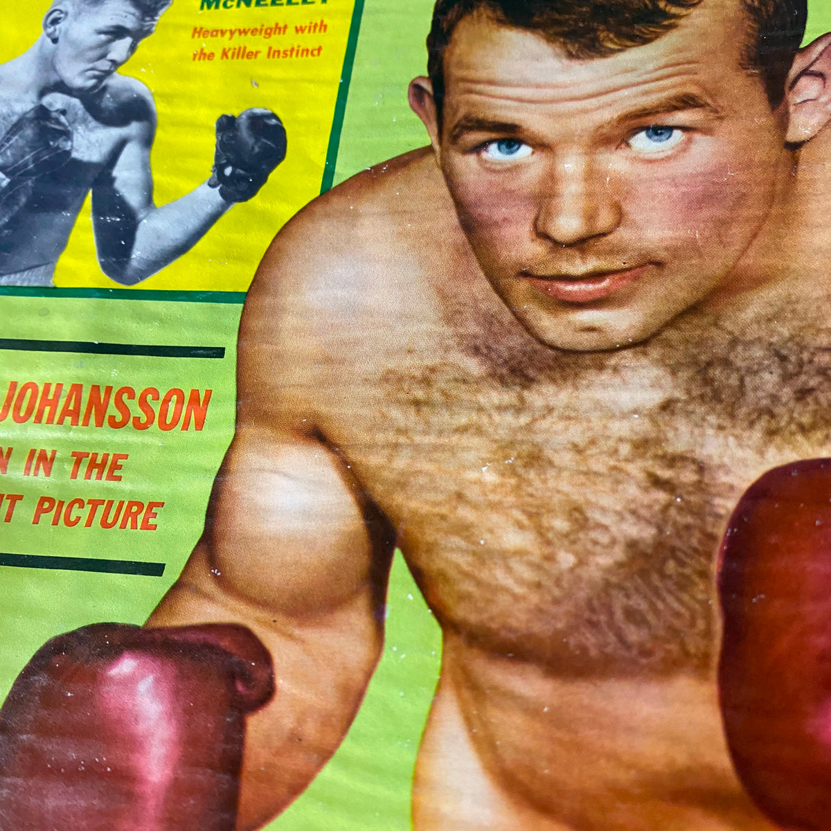 Close-up of Ingemar Johansson featured on the cover of September 1961 Boxing Illustrated Magazine, showcasing a heavyweight boxer with gloves, illustrating the magazine's emphasis on boxing.