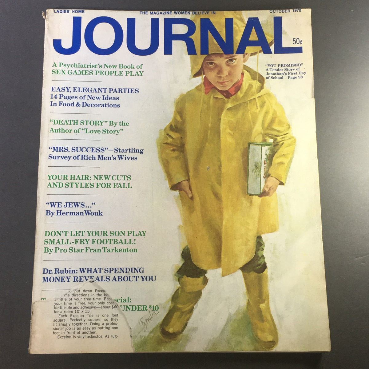 Vintage Journal Magazine October 1970 - Jonathan's First Day of School / Death Story