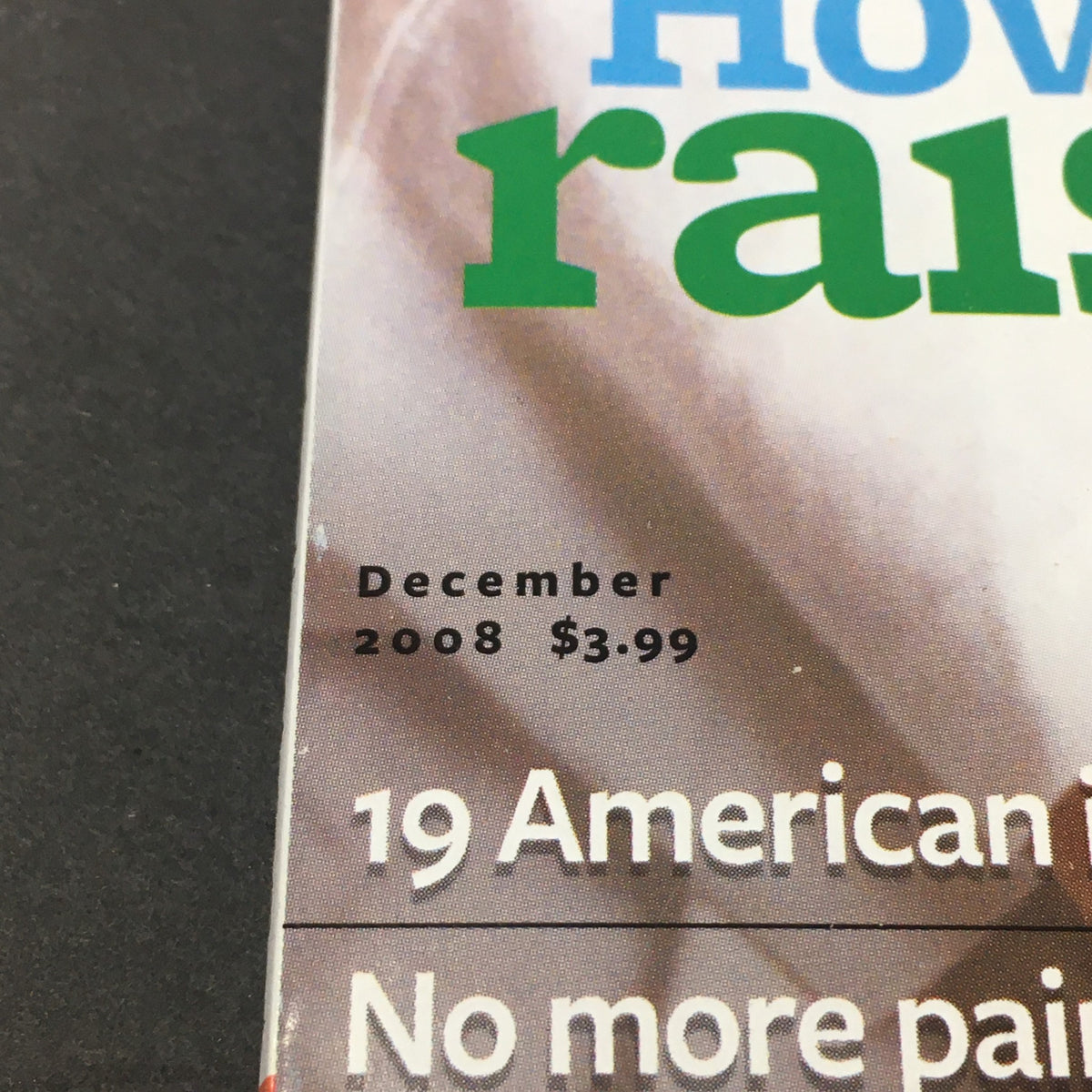 Close-up of the December 2008 edition of Reader's Digest Magazine displaying the publication date and price, emphasizing its collectible nature.