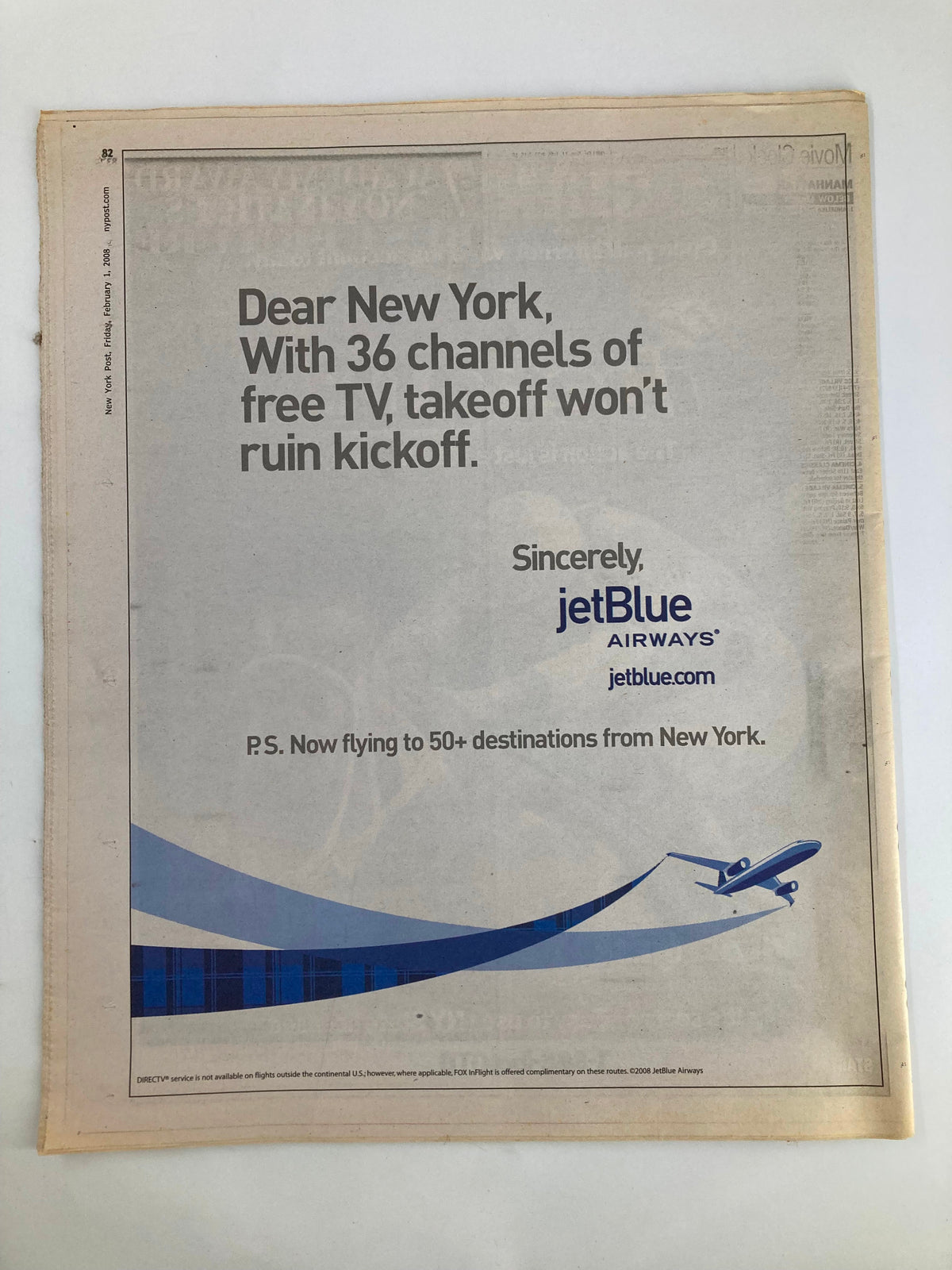 New York Post Newspaper February 1 2008 Giants Fans' Super Sunday Survival Guide