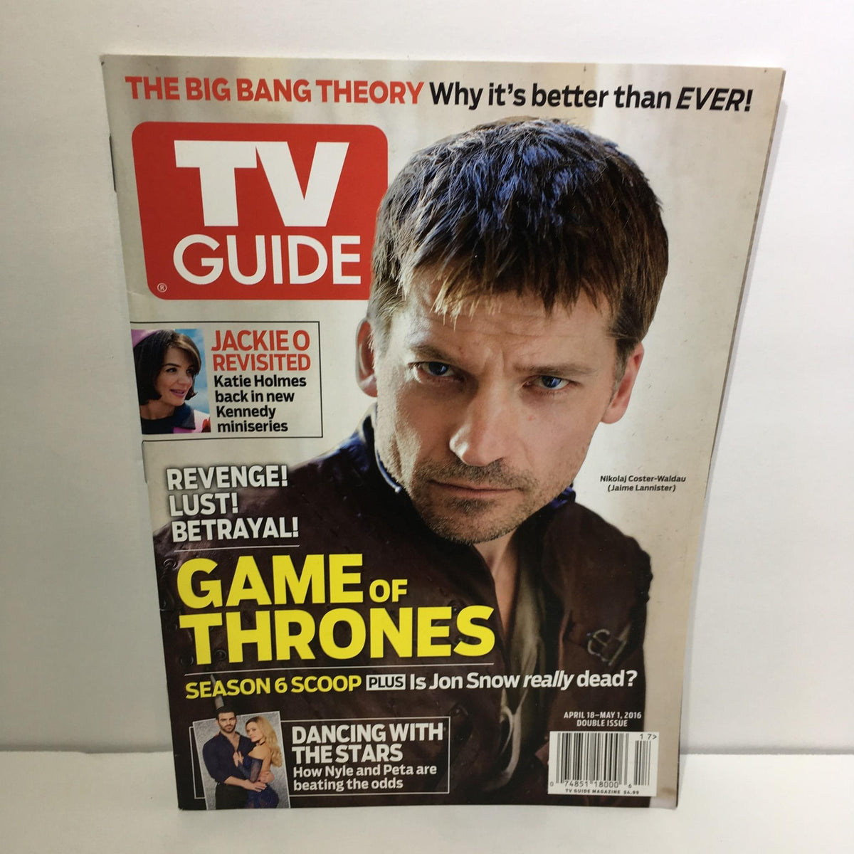TV Guide April 18-May 1 2016 Double Issue featuring Nikolaj Coster-Waldau on the cover, highlighting Game of Thrones and its season 6 storylines.