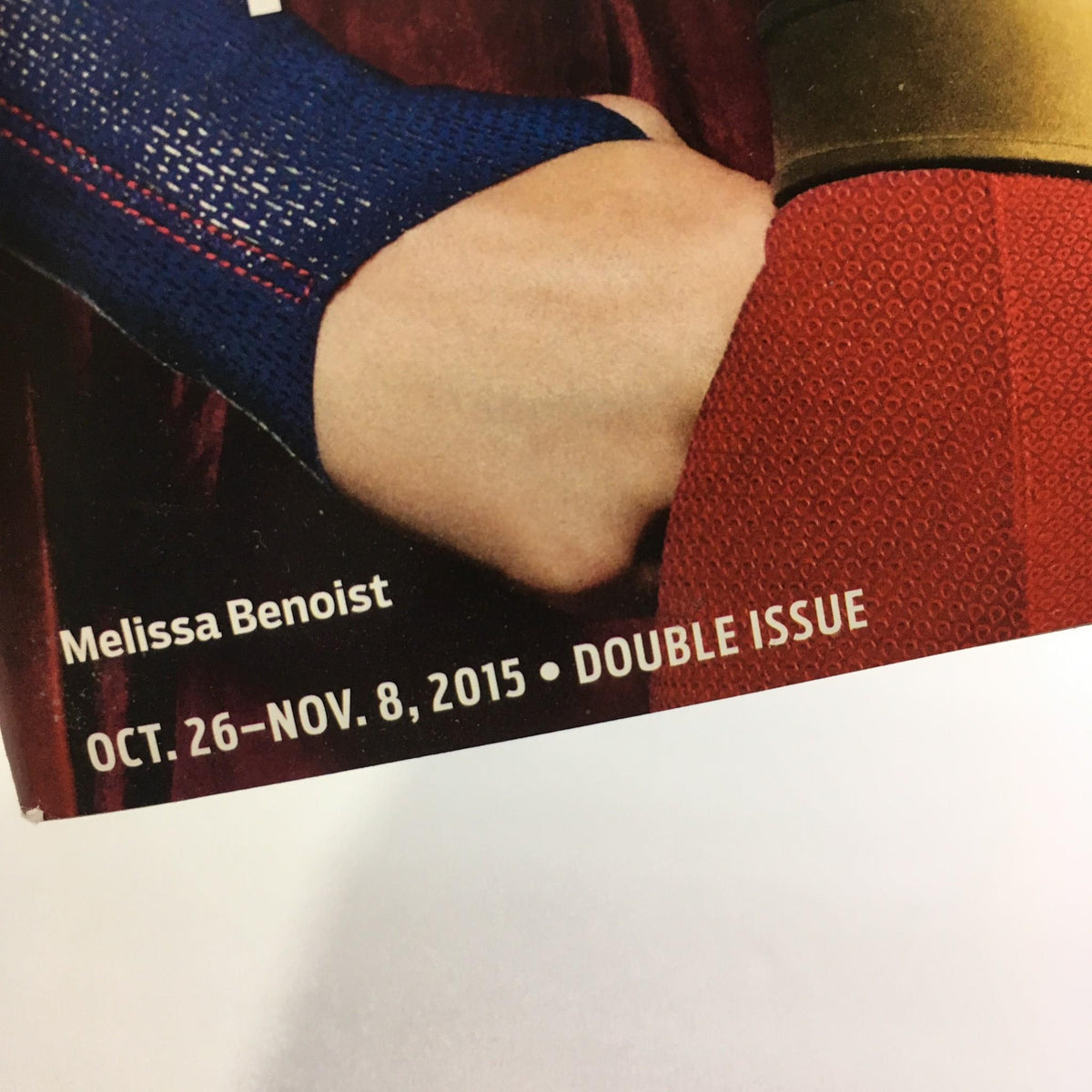 Detail on TV Guide Oct 26-Nov 8 2015 Double Issue displaying Melissa Benoist and publication date.