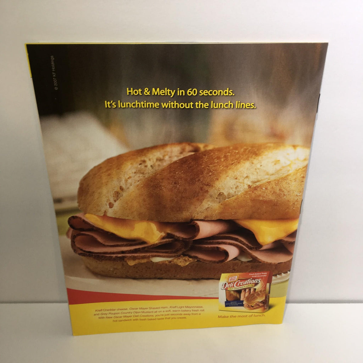 Back cover of TV Guide promoting a food product with a sandwich advertisement, emphasizing convenience.