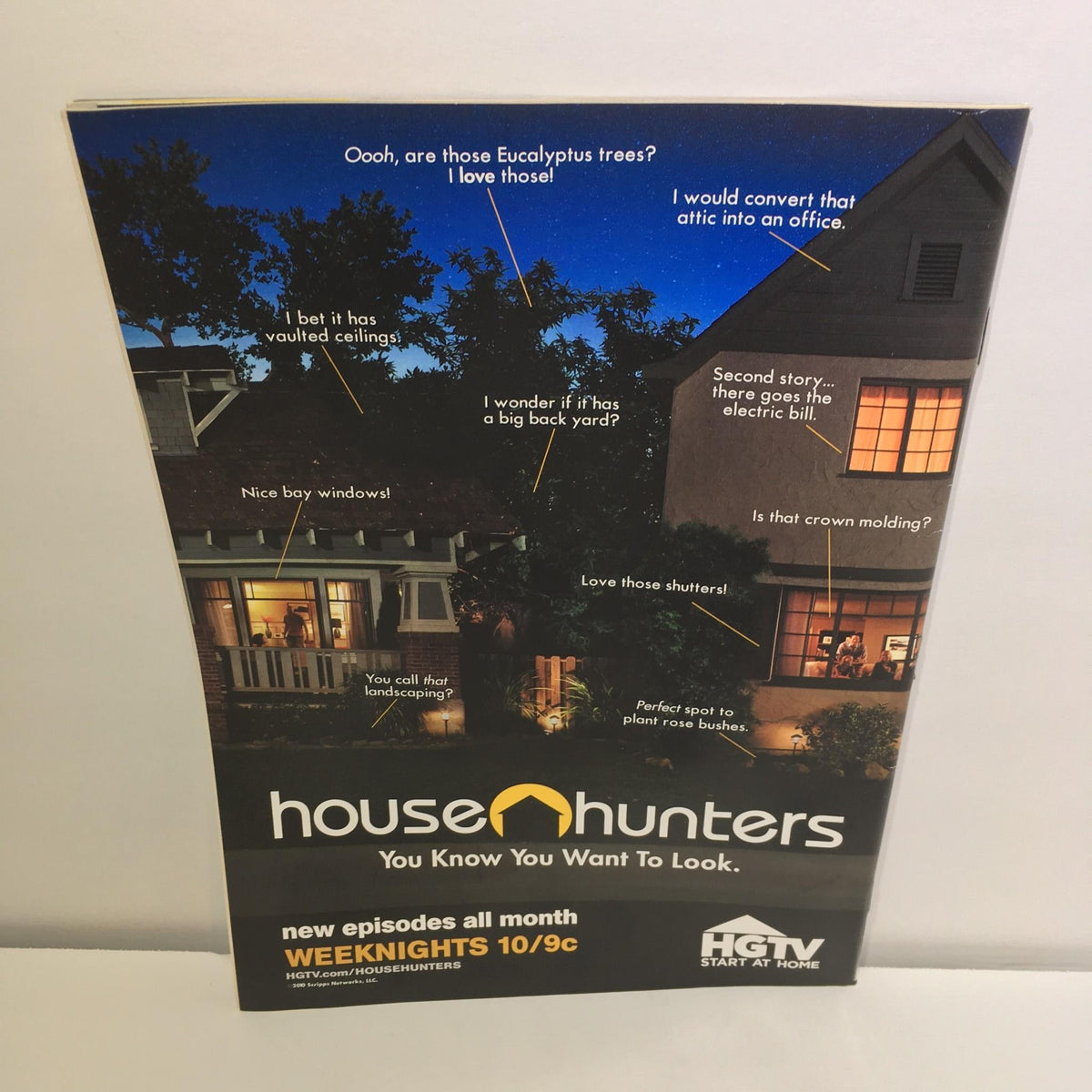Back cover of TV Guide September 13-19 2010 Fall Preview showcasing an advertisement for the show 'House Hunters' with a night-time home scene.
