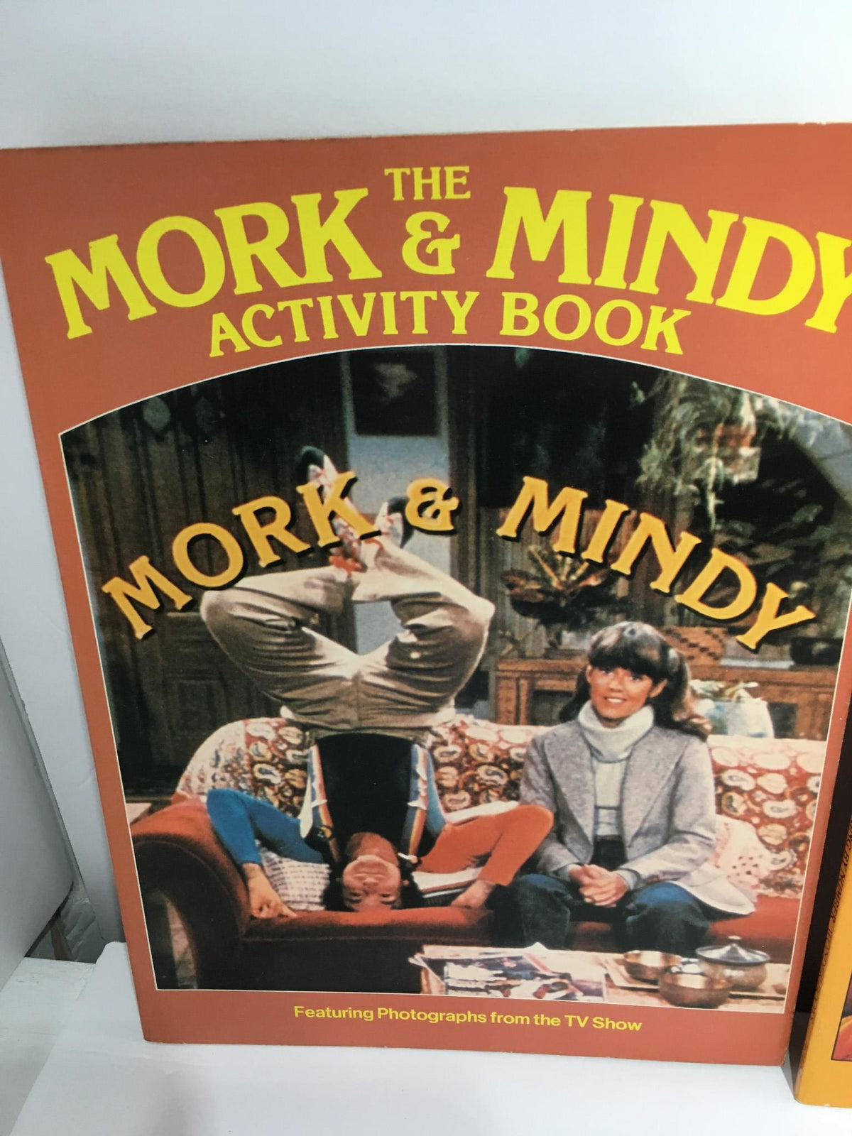 The Mork & Mindy Activity Book cover featuring Mork and Mindy with a playful scene depicted, part of the lot of 3 The Mork & Mindy Activity Book and Magazine.