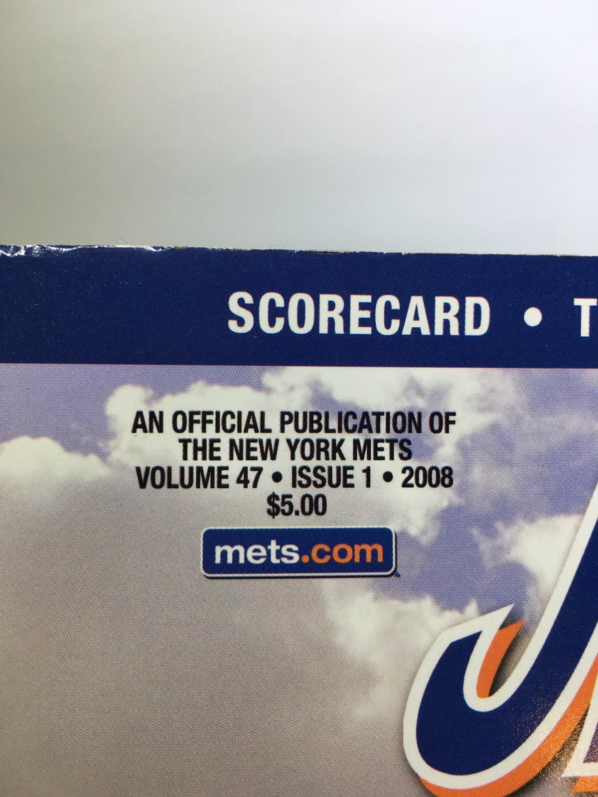 Inside page of Mets Official Magazine Volume 47 Issue 1 2008 detailing publication information including the price and volume details.