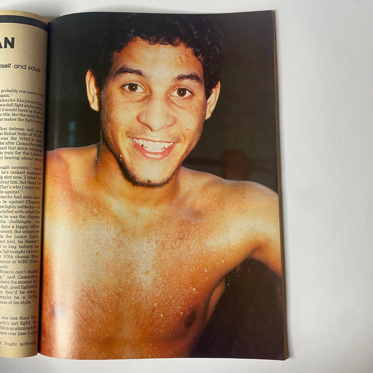 Inside Boxing Magazine, November 1983, No. 1, featuring a photograph of Hector 'Macho' Camacho, showcasing an article about the boxer.