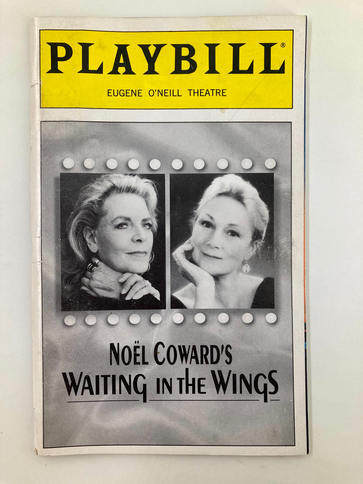 2000 Playbill from Eugene O'Neill Theatre featuring the cover of 'Waiting in the Wings' with portraits of Lauren Bacall and Rosemary Harris.