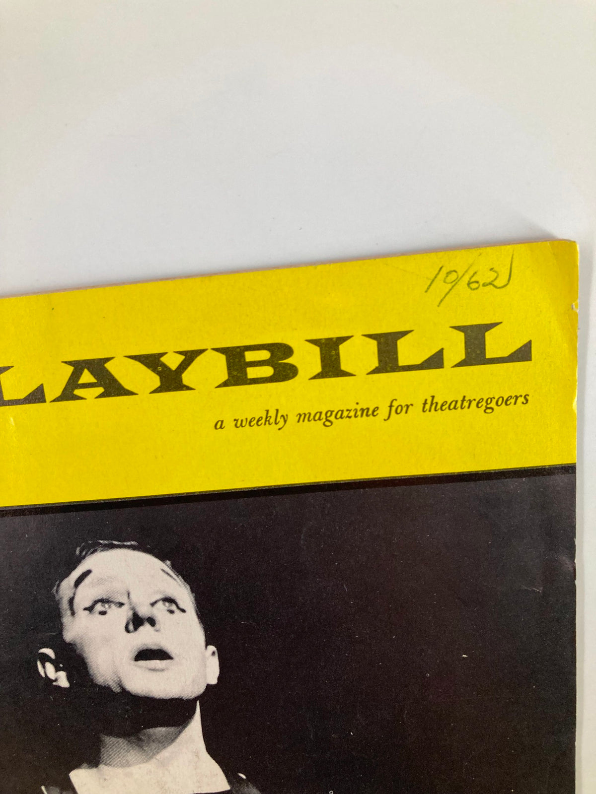 Close-up of the 1962 Playbill cover for 'Stop The World I Want To Get Off,' featuring the iconic branding of the Sam S. Shubert Theatre.