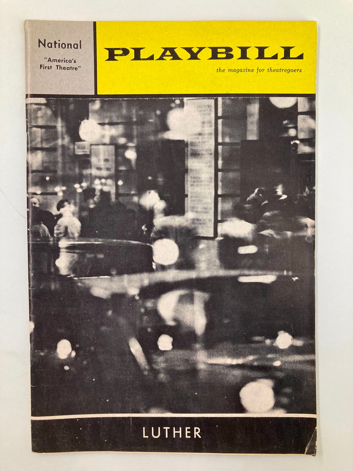 1964 Playbill National Theatre featuring a cover image of the play Luther, showcasing a vintage design and artistic layout.