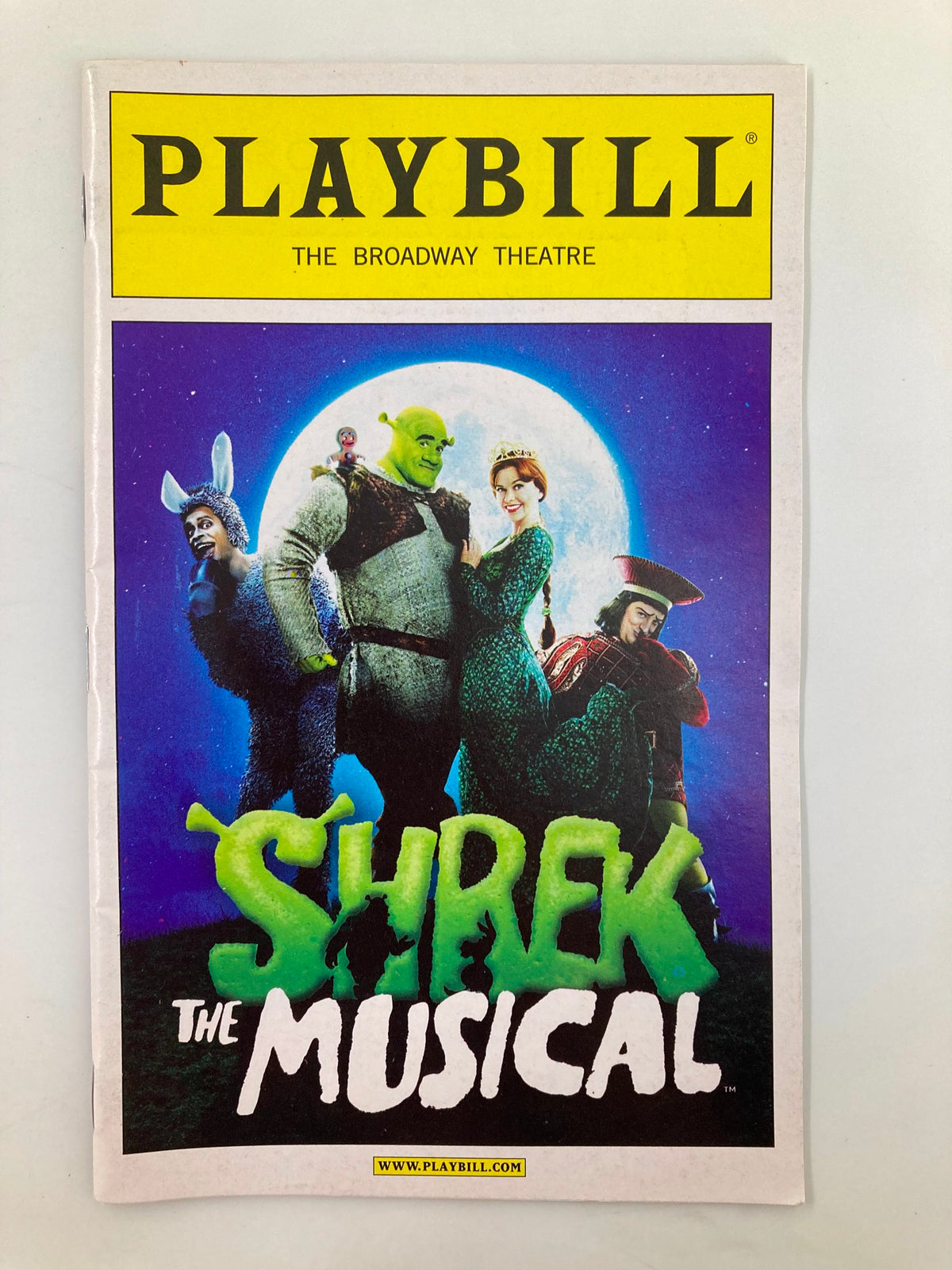 2009 Playbill Broadway Theatre for Shrek The Musical featuring characters and logo, starring Ben Crawford and Sutton Foster.