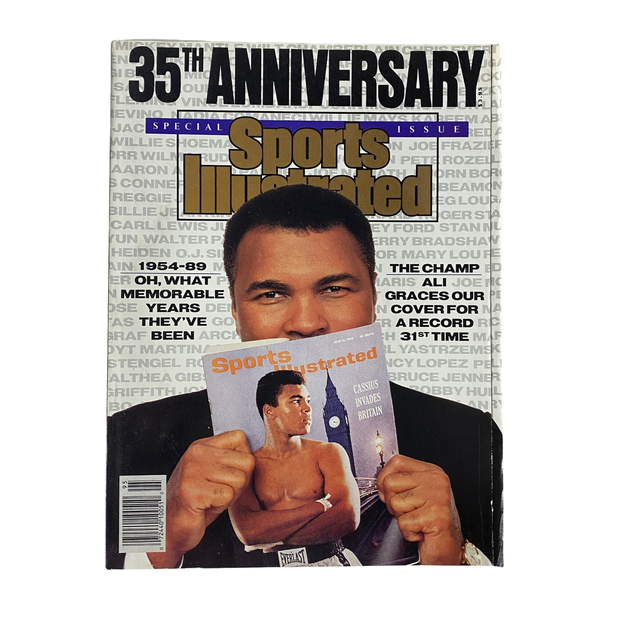 Sports Illustrated Magazine November 15, 1989 featuring Muhammad Ali on the cover. This special commemorative issue celebrates the 35th anniversary of Sports Illustrated.