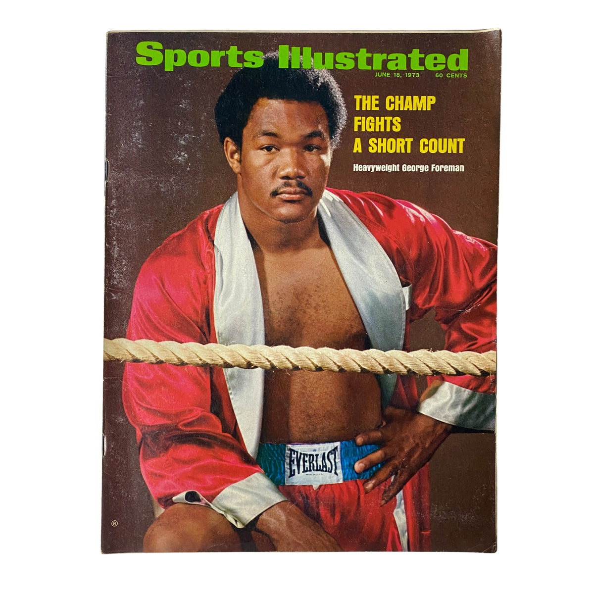 Sports Illustrated Magazine June 18, 1973 featuring George Foreman on the cover in boxing attire, highlighting his fight against Joe Roman and the revival of the heavyweight division.