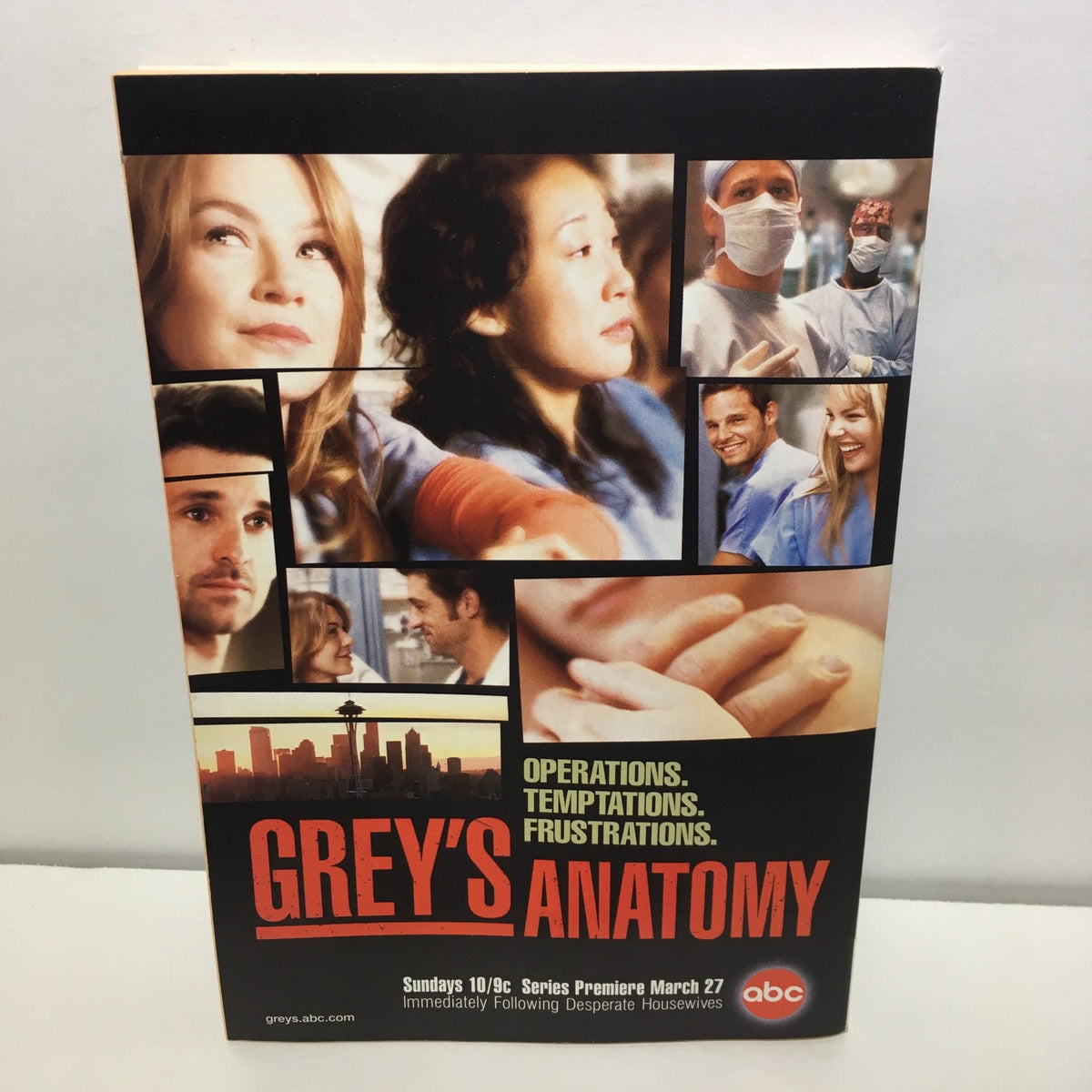 Promotional material for Grey's Anatomy, coinciding with the release of TV Guide March 20-26, 2005, highlighting its series premiere.