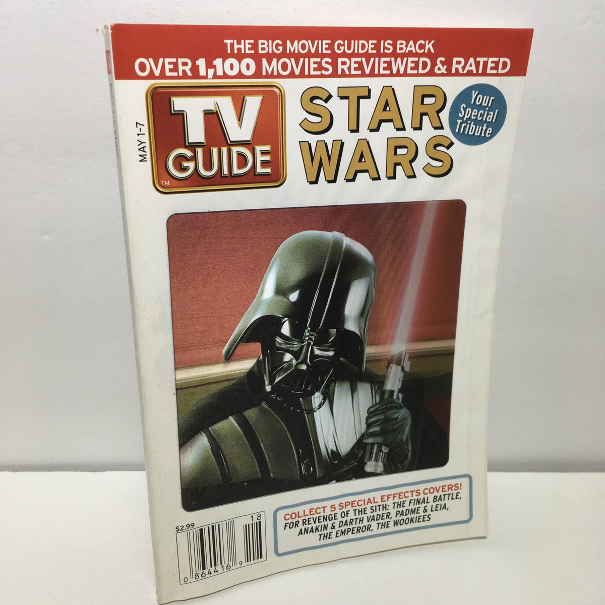 TV Guide May 1-7 2005 Star Wars Hayden Christensen Cover featuring Darth Vader with lightsaber.