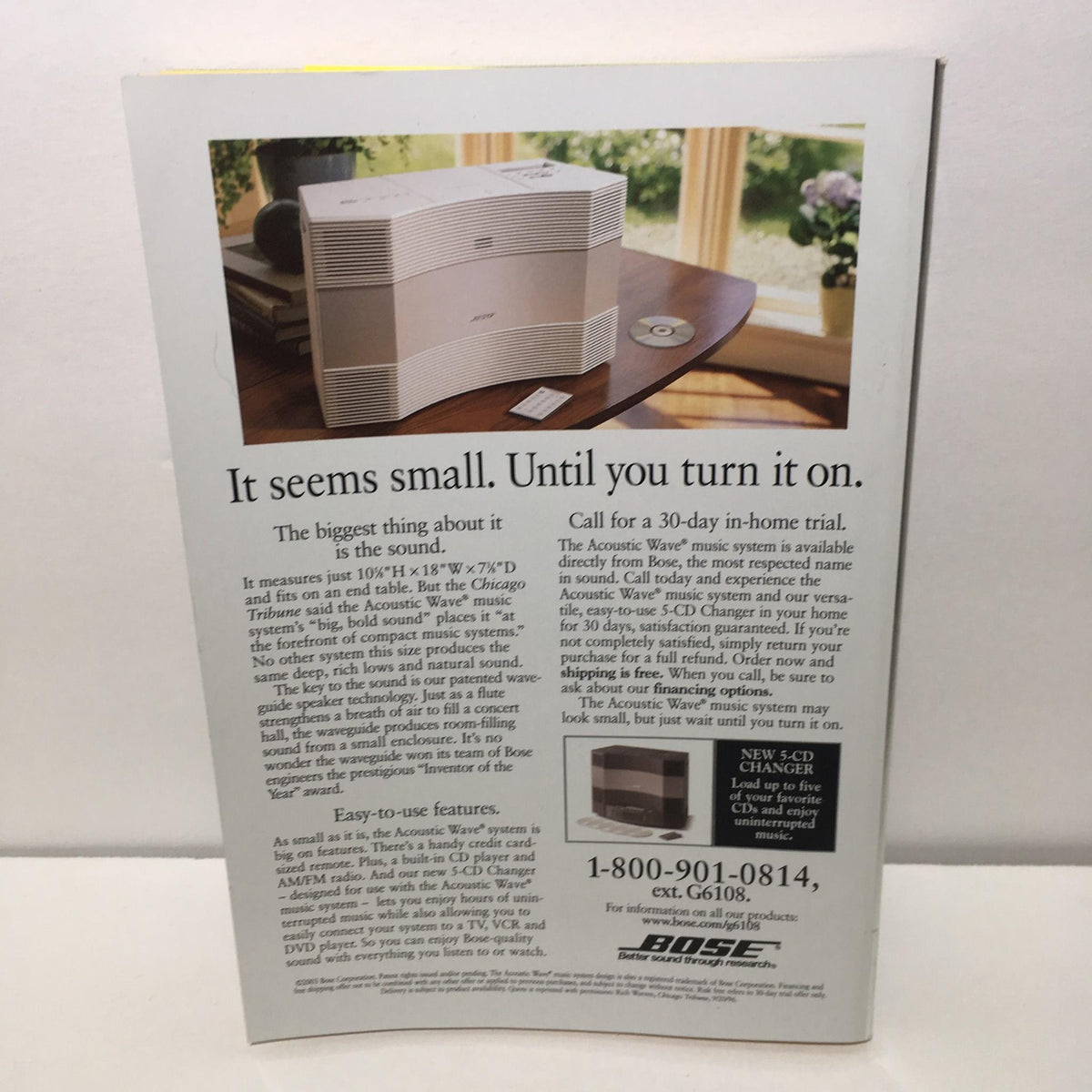 Back cover of the TV Guide Dec 13-19 2003 with a promotional ad for a Bose speaker, accompanying the 'Lord of the Rings: The Saga Ends' feature.