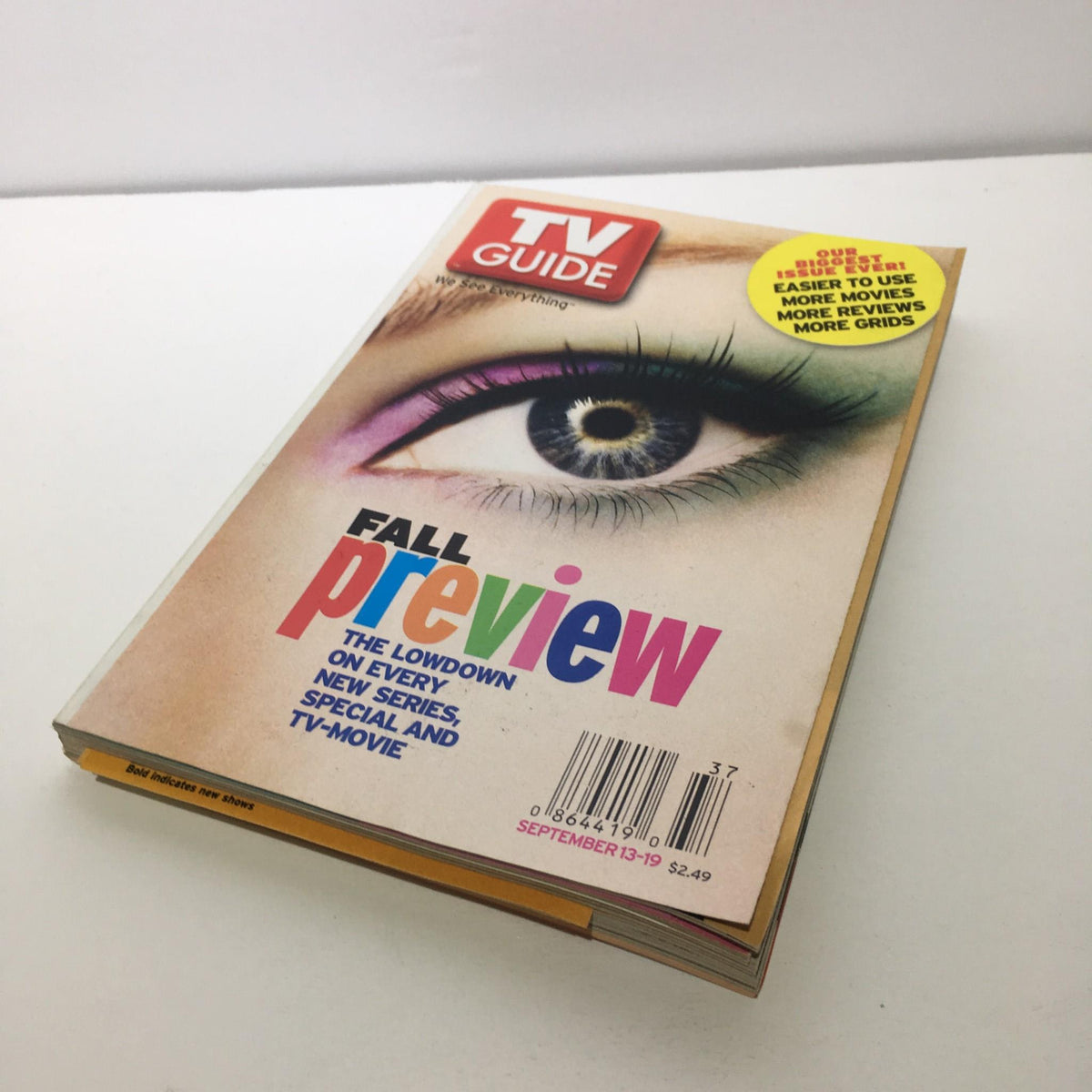 TV Guide Sept 13-19 2003 Fall Preview New Series, Special & TV-Movie highlighting the colorful cover showcasing the fall preview.