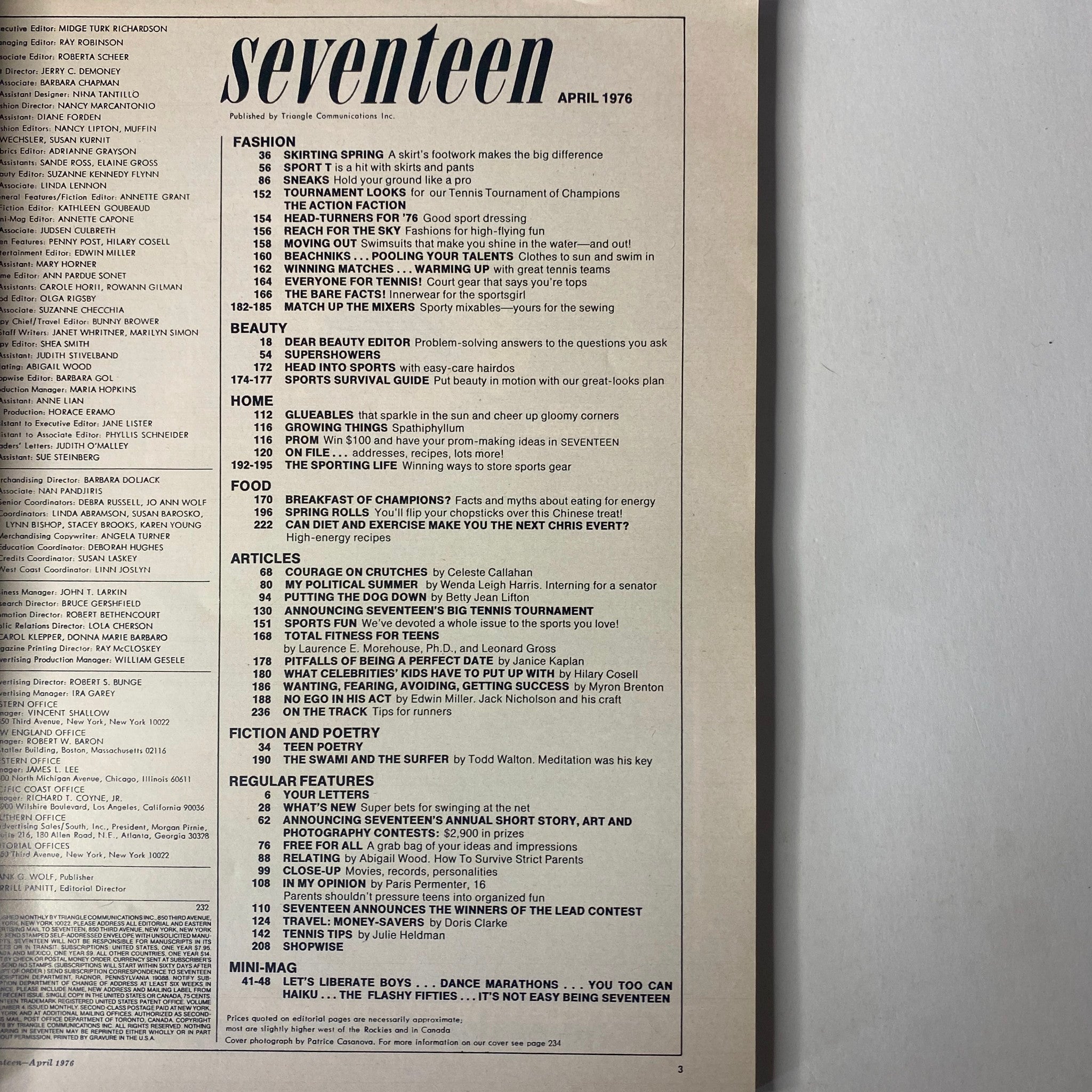 Seventeen April 1976 Survive Strict Parents Vintage Magazine