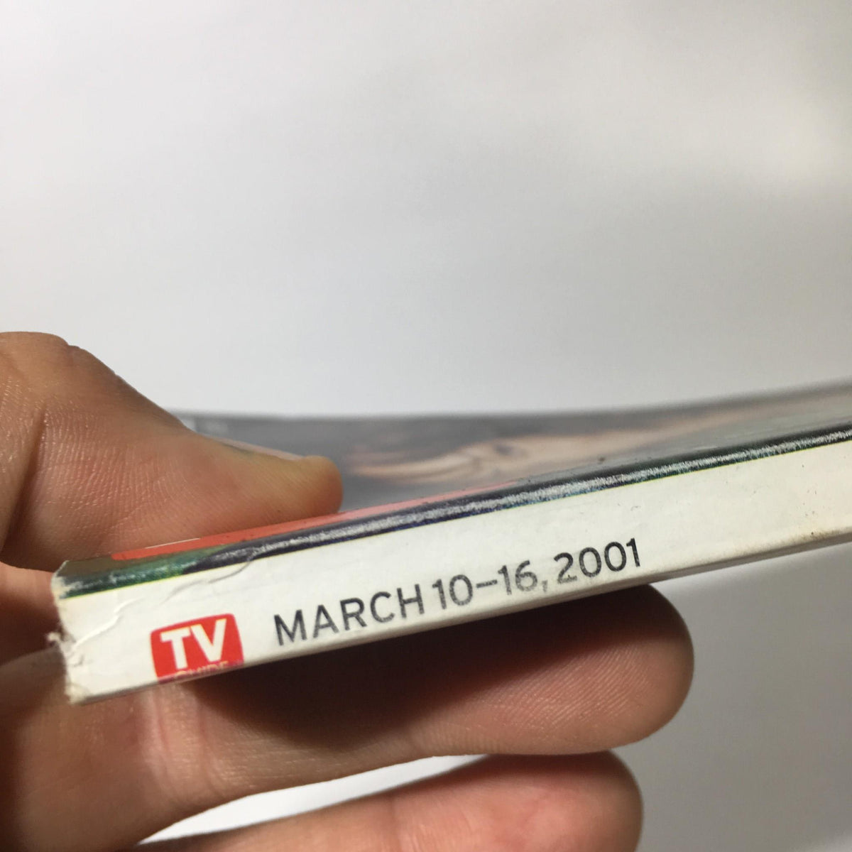 Spine view of the TV Guide March 10-16, 2001 issue with Janet Jackson on the cover, clearly displaying the publication date.