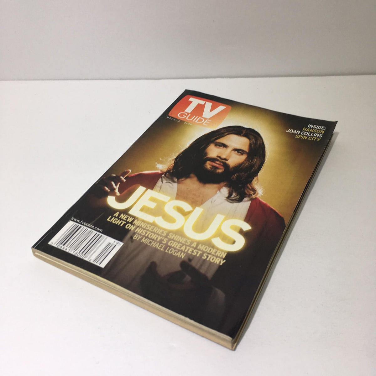 Front cover of TV Guide May 6-12 2000 displaying bold title 'JESUS' with dramatic imagery, featuring an article by Michael Logan.