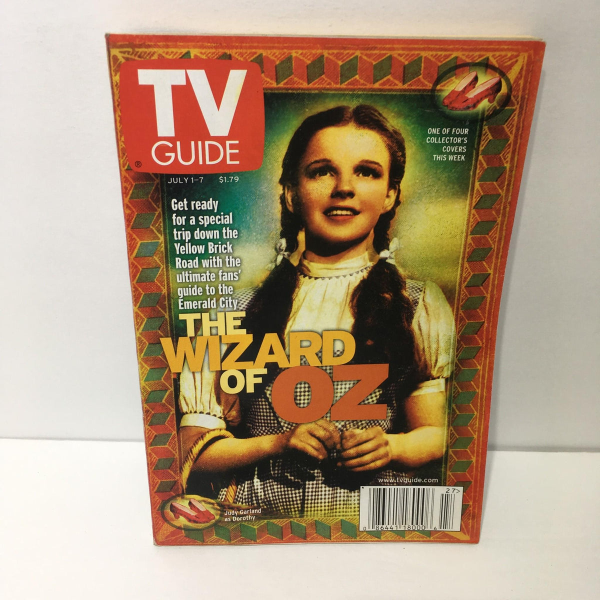 TV Guide July 1-7 2000 featuring Judy Garland as Dorothy from The Wizard of Oz, showcasing a nostalgic front cover with vibrant colors.