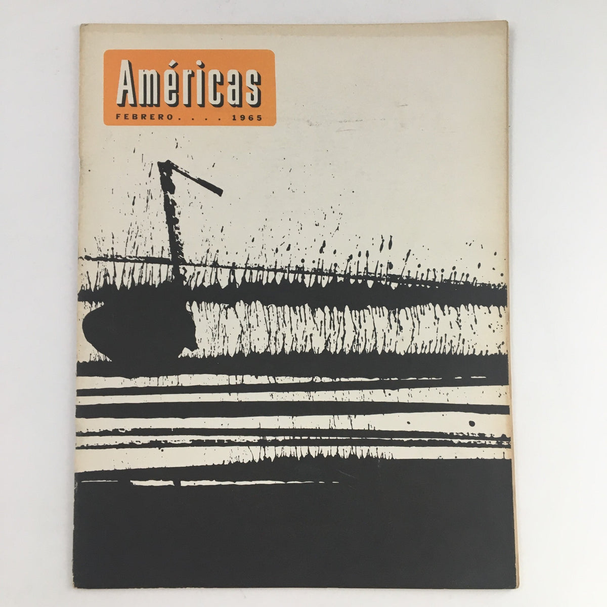 Cover of Americas Magazine February 1965 featuring an oil painting of a boat, showcasing vintage art and design.