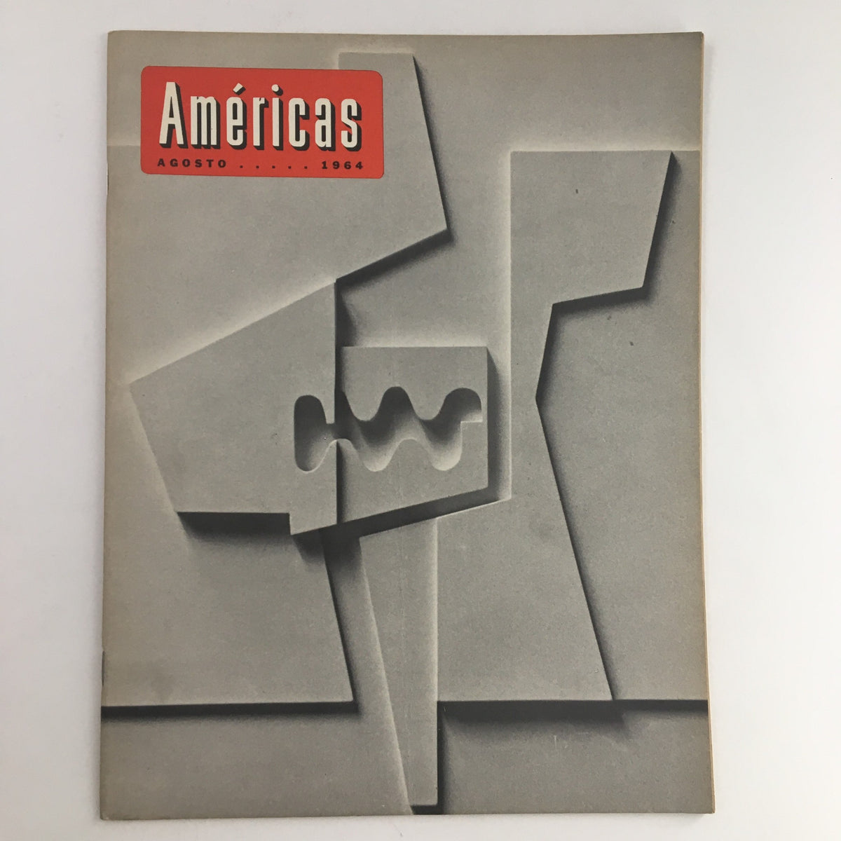 Cover of Americas Magazine August 1964 featuring abstract design, showcasing vintage garden sculpture art and design aesthetics.