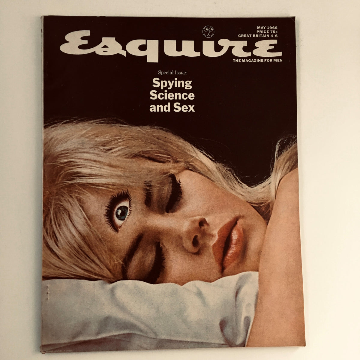 Cover of Esquire Magazine May 1966, featuring the theme 'Spying, Science, and Sex' with a striking image of a woman sleeping.