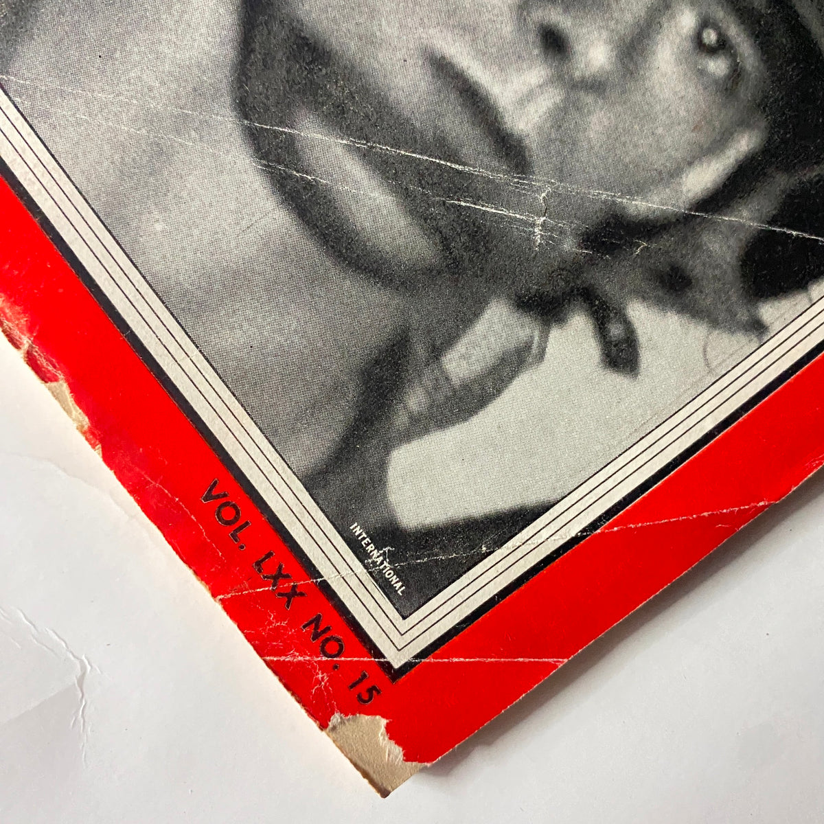 Detail of the cover of VTG Time Magazine October 7, 1957, showing the volume and issue number, featuring paratroopers at Little Rock.