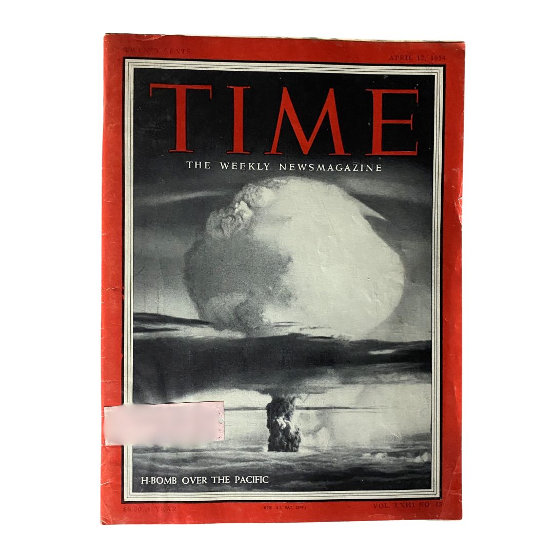Cover of Time Magazine, April 12, 1954, Vol. 63, No. 15, featuring 'H-Bomb Over The Pacific