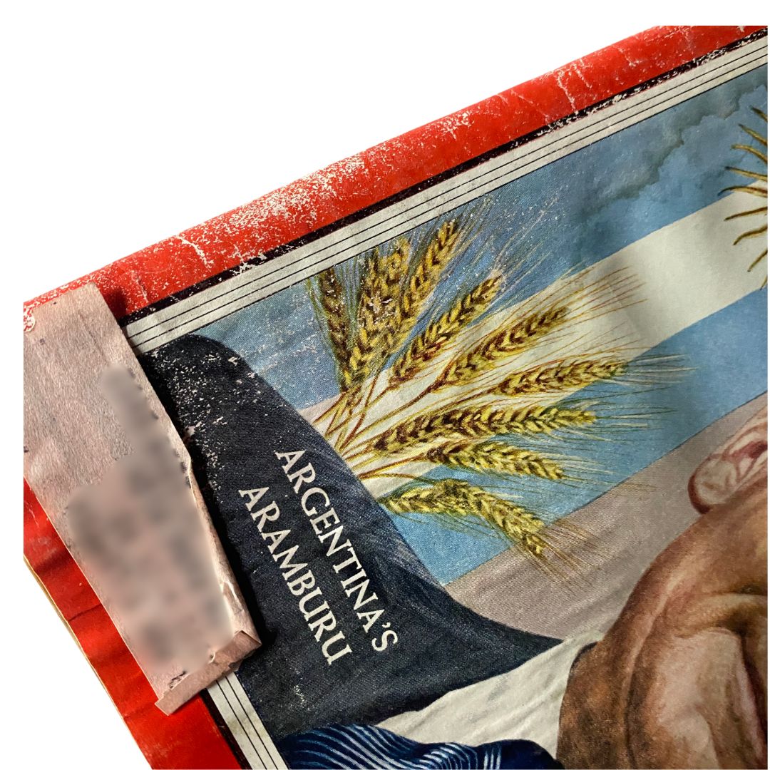Cover detail of VTG Time Magazine June 3, 1957 with Argentina's Pedro Aramburu, featuring grains and the Argentine flag.