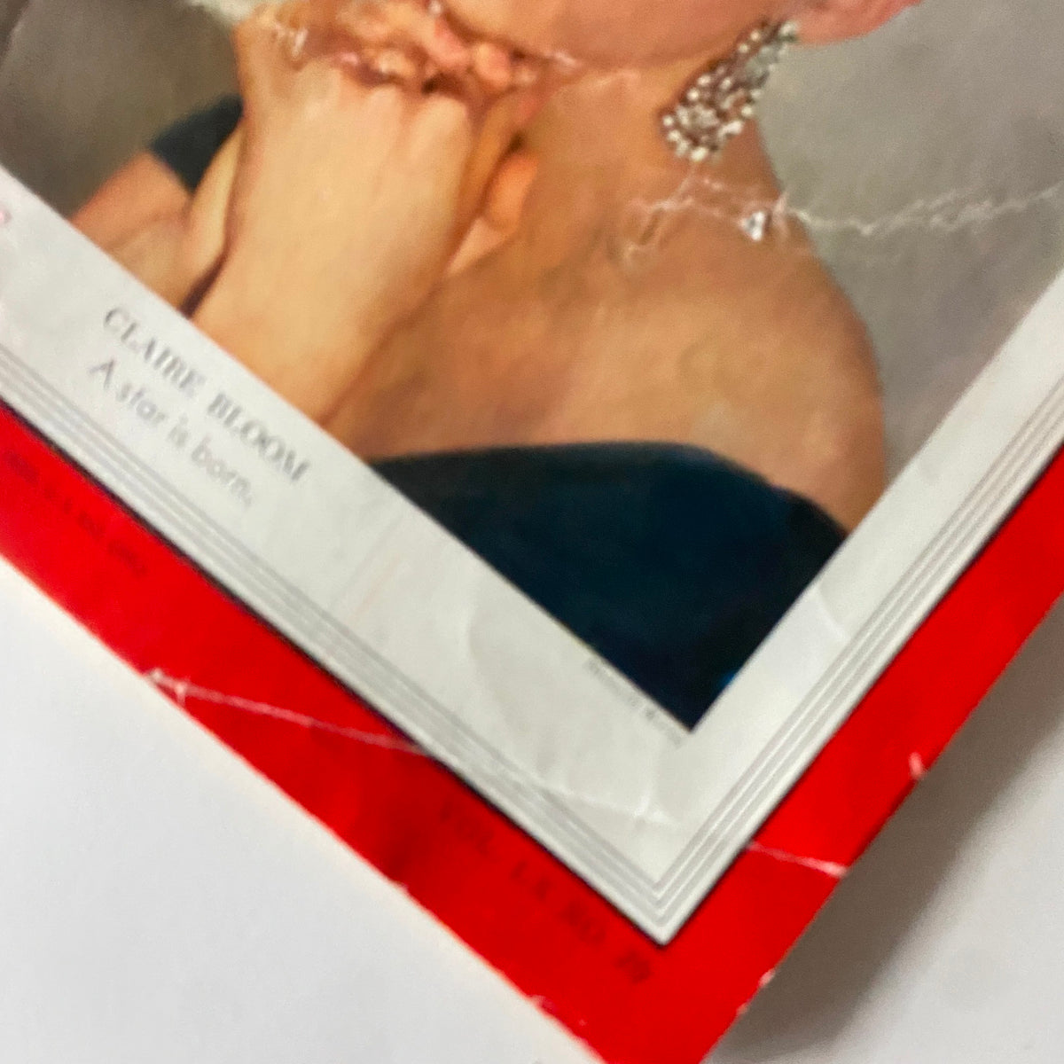 Close-up of the cover of VTG Time Magazine November 17, 1952 highlighting Claire Bloom's image with the caption 'A star is born' underneath.