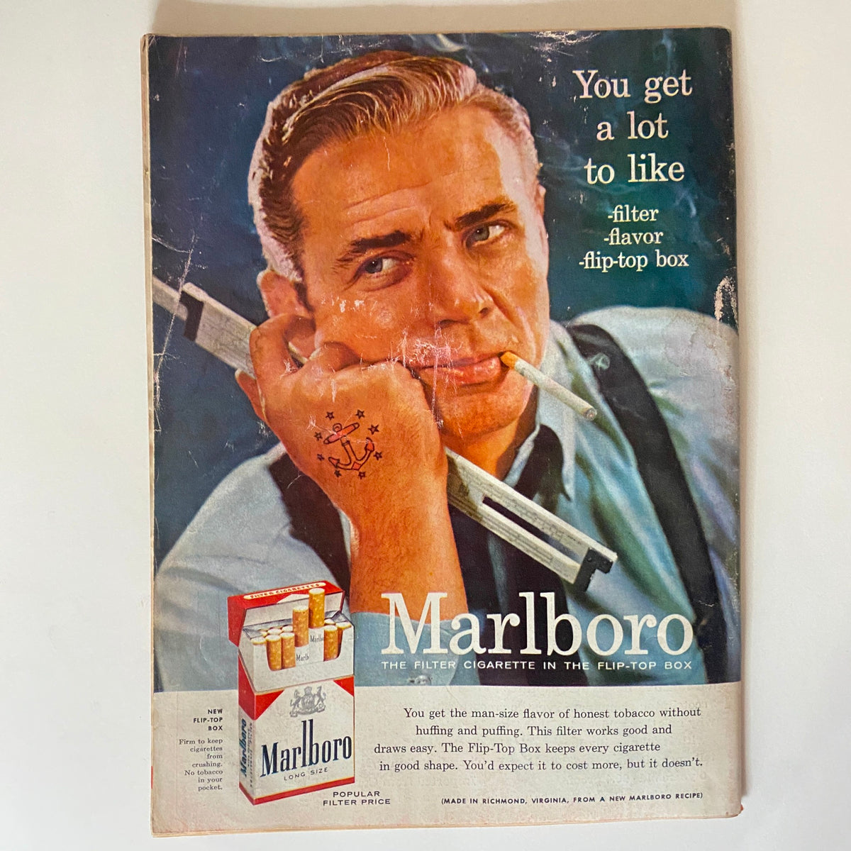 Cover of VTG Time Magazine August 27, 1956 Vol 68 No. 9 Egypt's Gamal Nasser, featuring an advertisement for Marlboro cigarettes with a vintage design.