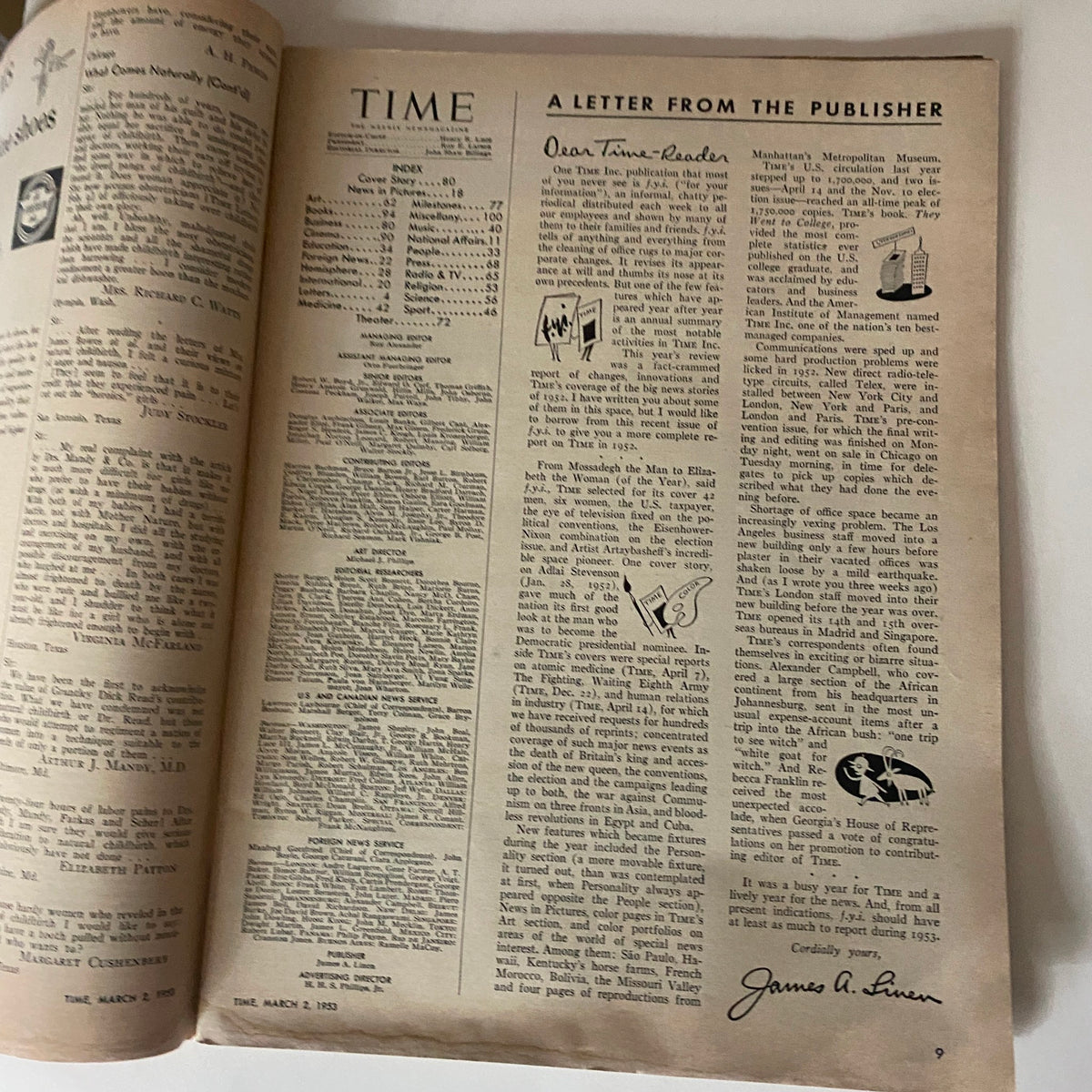 VTG Time Magazine March 2, 1953 Vol 61 No. 9 Westinghouse's Gwilym A. Price