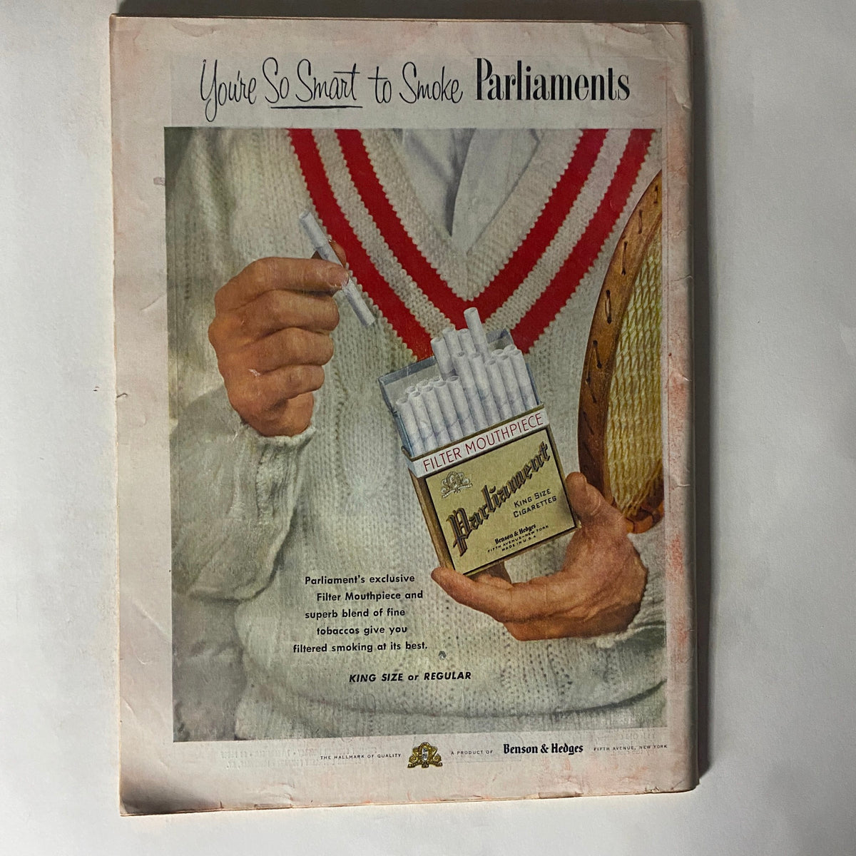 Advertisement page from VTG Time Magazine May 9, 1955, promoting Parliament cigarettes with vintage styling.