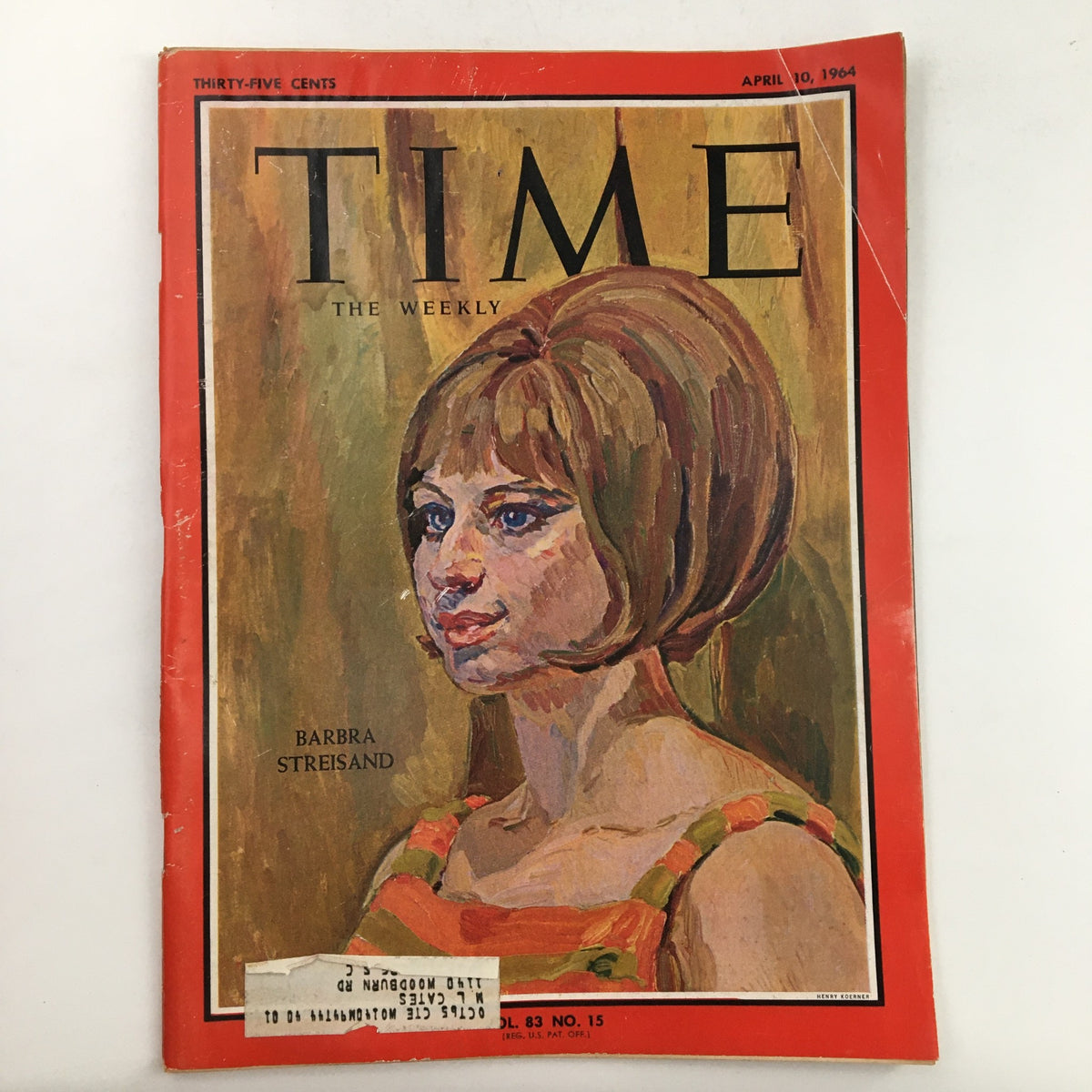 Time Magazine April 10 1964 Vol. 83 No. 15 Singer Actress Barbra Streisand