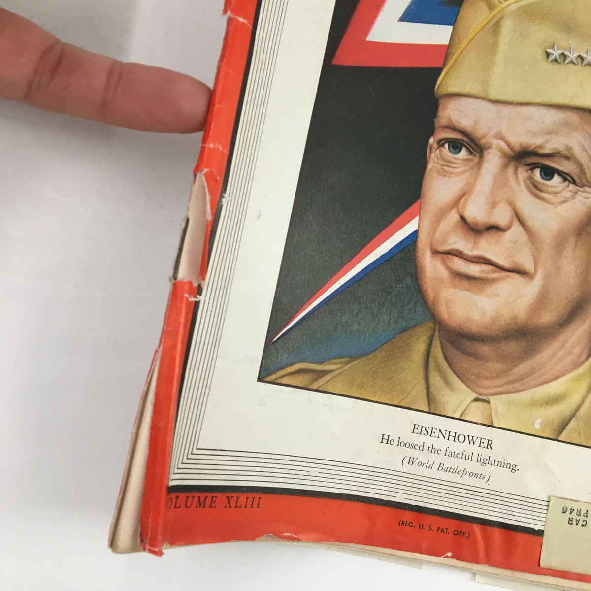 Cover of Time Magazine from June 19, 1944, featuring Dwight Eisenhower, Volume 43, No. 25, highlighting World Battlefronts.