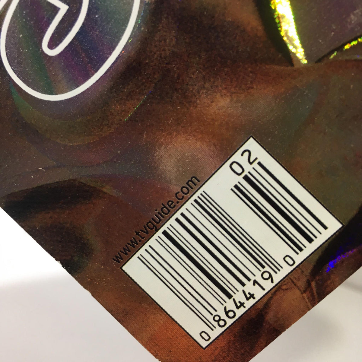 Close-up of the barcode for TV Guide January 13-19 2001, including the website URL for TV guide.