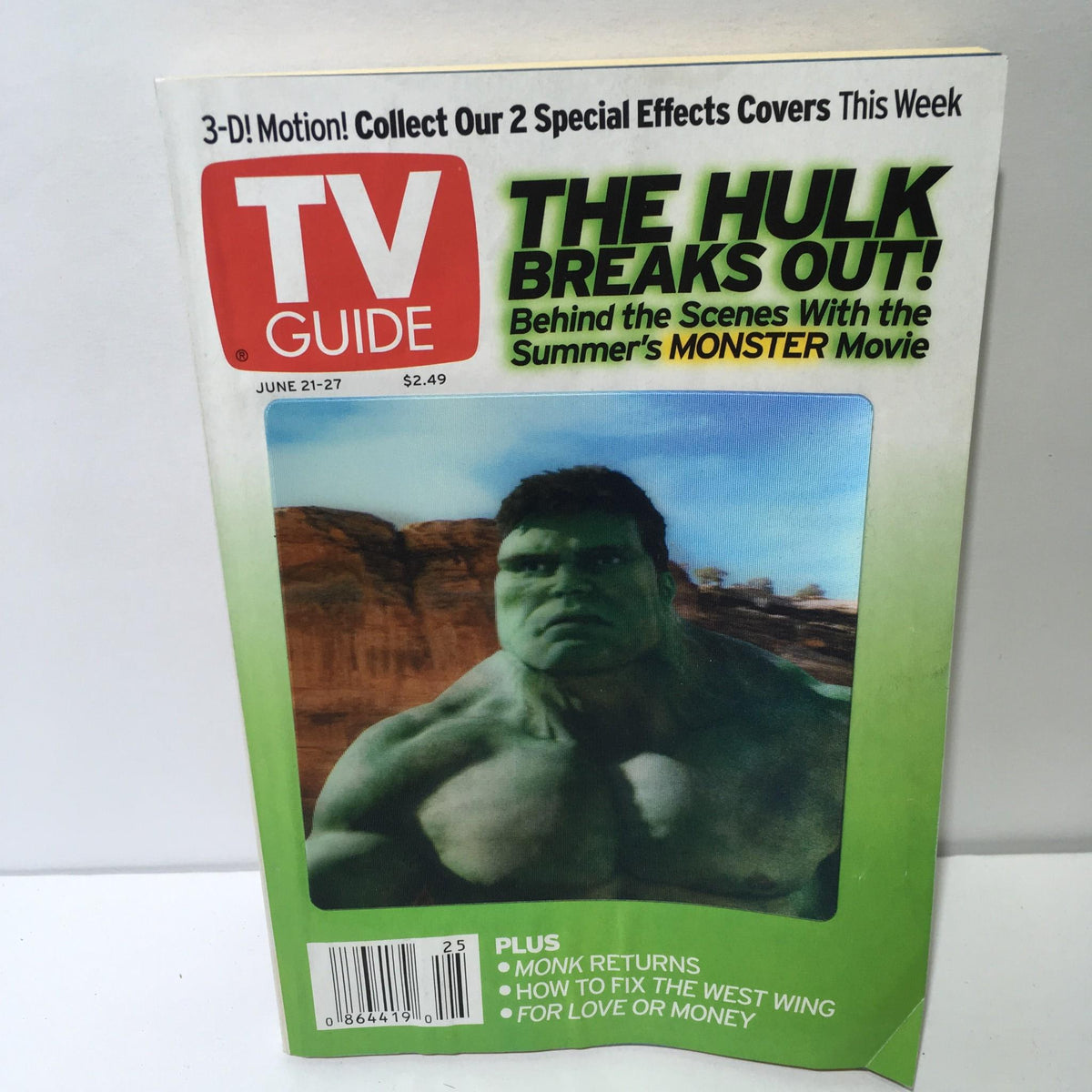 TV Guide June 21-27 2003 The Hulk Eric Bana Cover featuring Hulk character and promotional text about the summer movie.