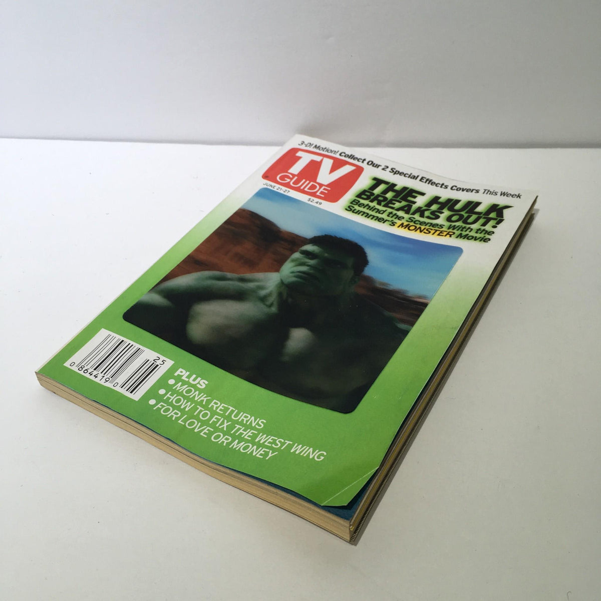 TV Guide June 21-27 2003 The Hulk Eric Bana Cover showcasing the Incredible Hulk character, revealing details about the show's storyline.
