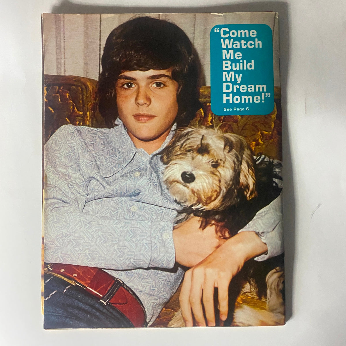 Cover of Vintage 16 Magazine August 1973, featuring a young boy holding a dog, highlighting nostalgic themes and classic entertainment.