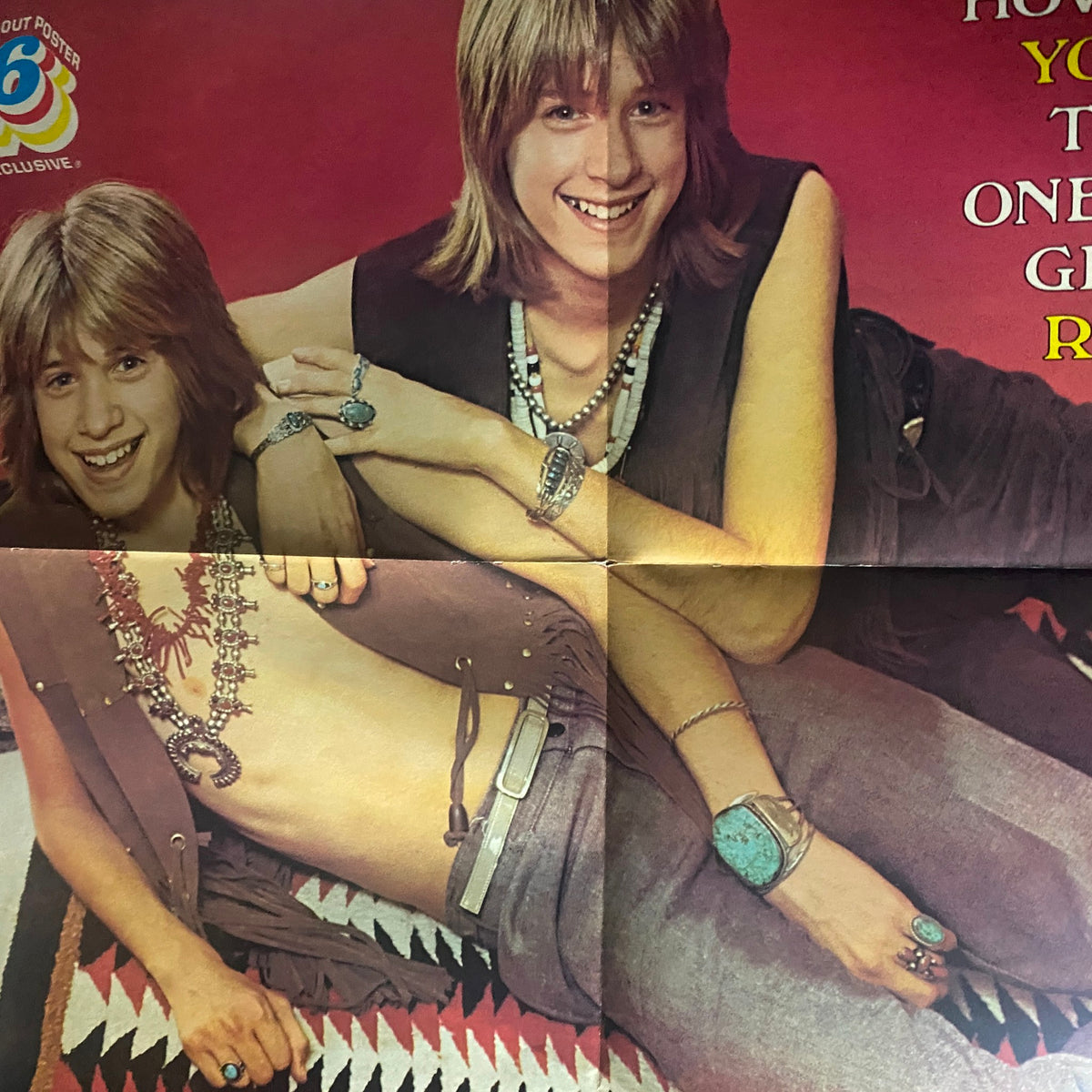 Fold-out poster featuring a young male model styled in 1970s fashion from VTG 16 Magazine November 1973.