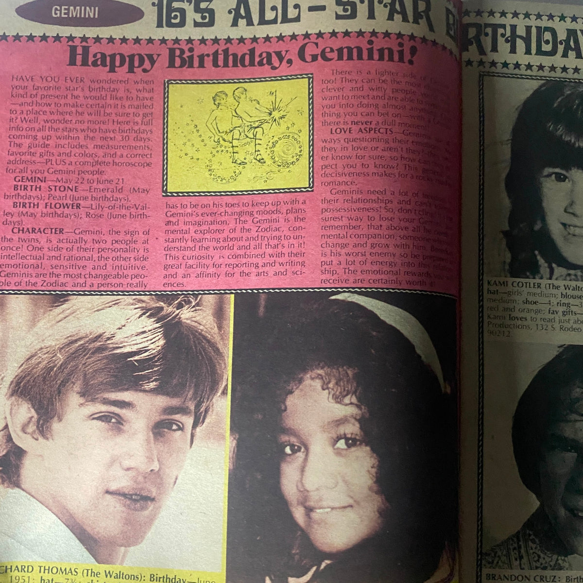 Vintage 16 Magazine July 1974 Randy Mantooth, Donny & The Osmonds VG w Poster