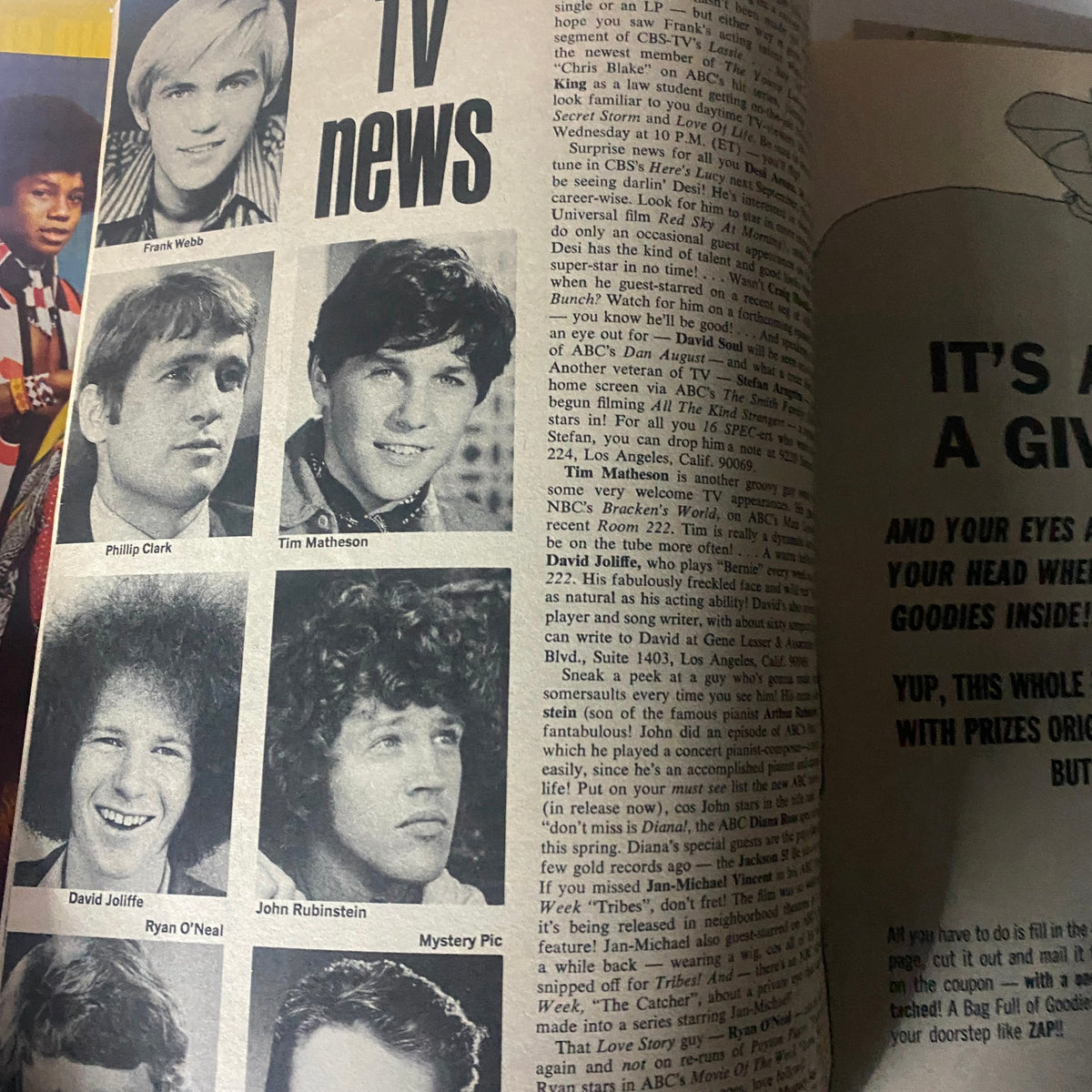 Vintage 16 SPEC Magazine May 1971 The Jackson 5, The Brady Boys w Poster No Label