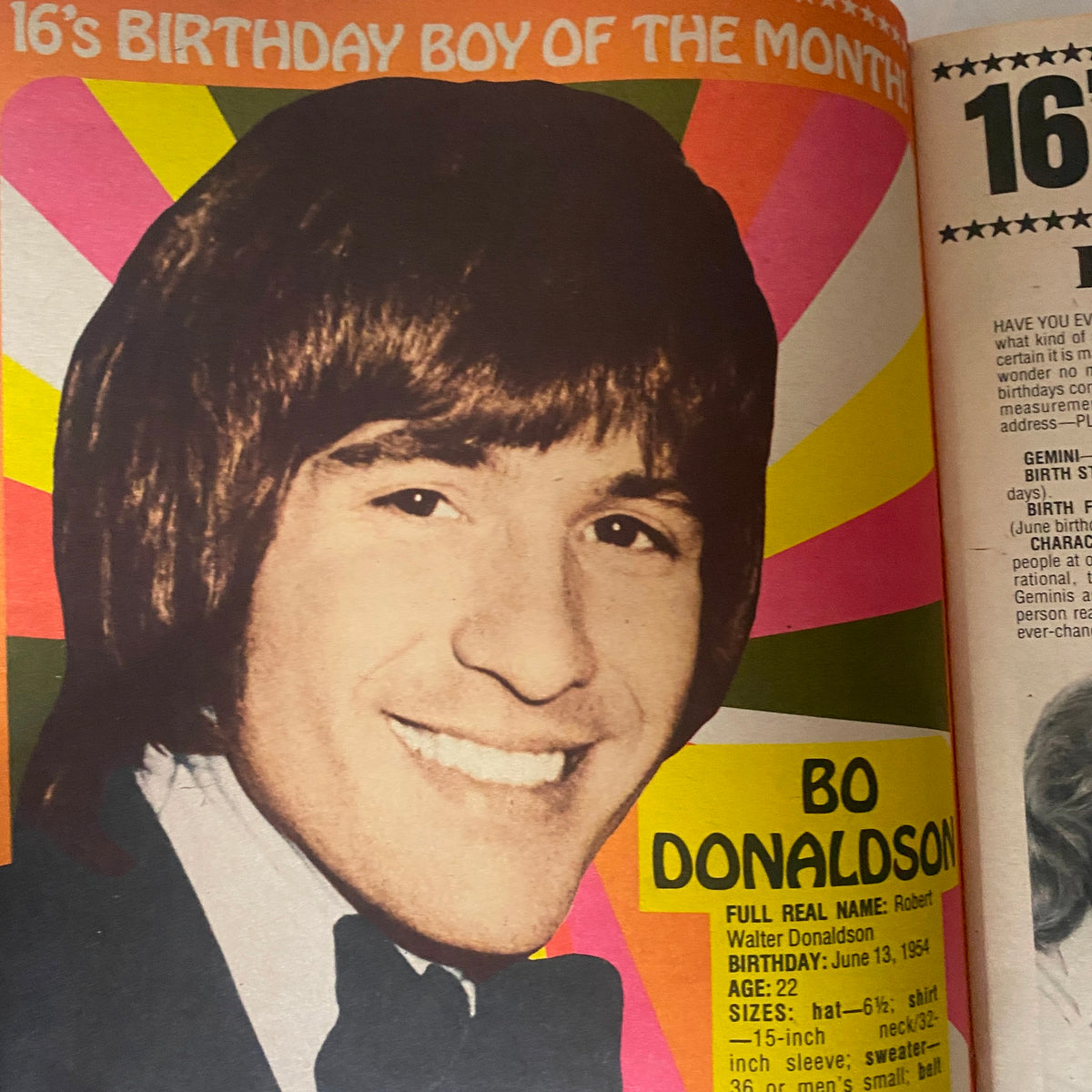 Vintage 16 Magazine July 1976 John Travolta, Robby Benson VG w Poster No Label