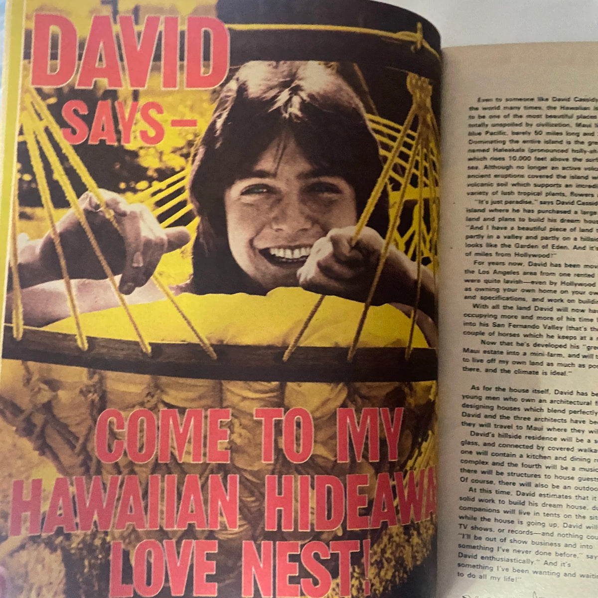 Detailed feature page from VTG 16 SPEC Magazine February 1974 highlighting Richard Thomas, his debut as singer-guitarist, and Leonard Whiting.