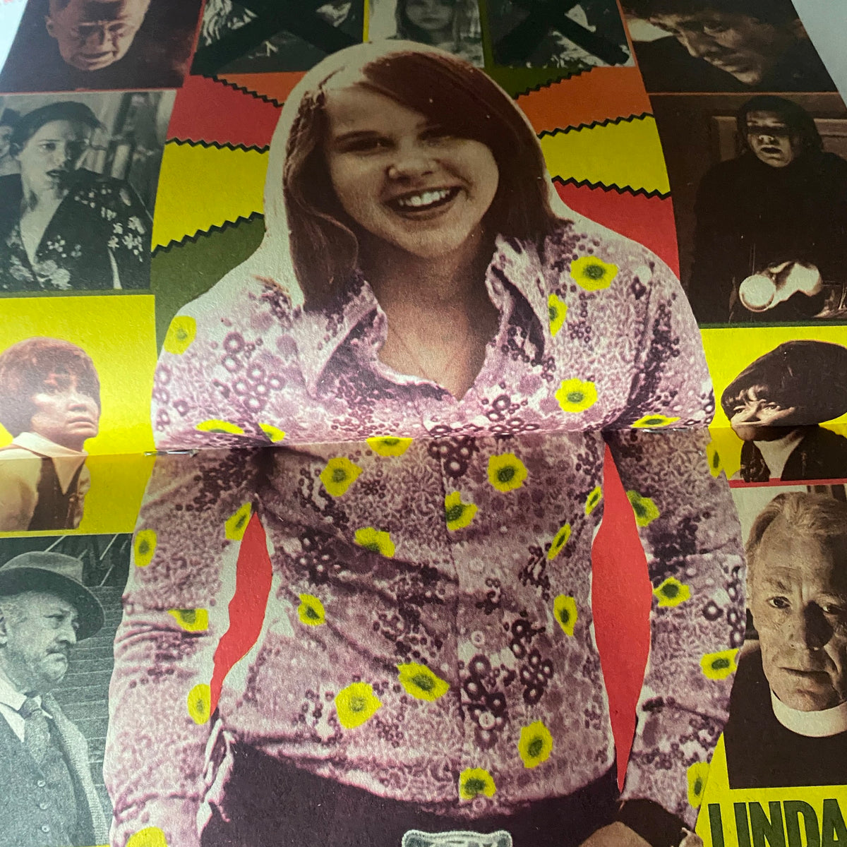 Fold-out poster from VTG 16 SPEC Magazine September 1974 featuring a colorful collage of pop culture icons, showcasing the vibrant art style of the era.