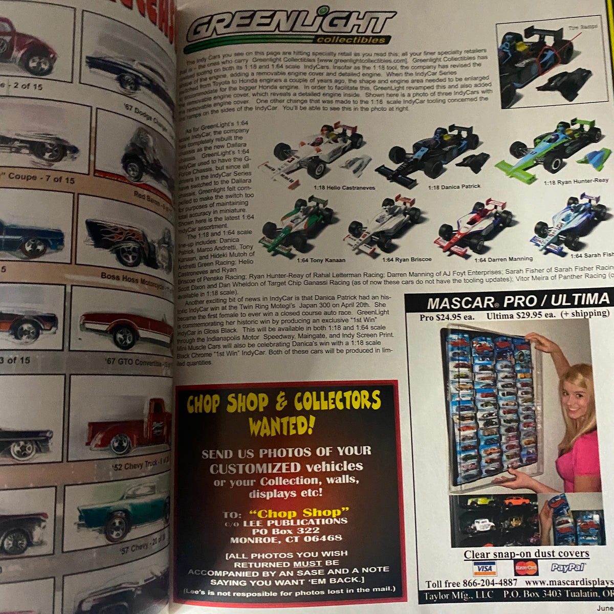 Lee's Toy Review Magazine June 2008 Issue #188 showing Greenlight collectibles with various toy models including vintage and custom vehicles.