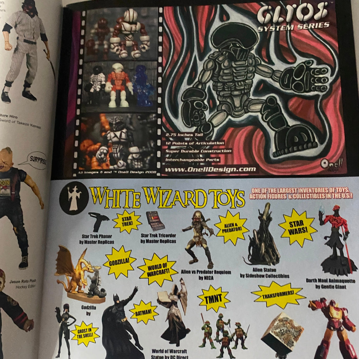 Lee's Toy Review Magazine June 2008 Issue #188 displaying an advertisement for G.I. Joe and White Wizard Toys, showcasing a variety of action figures and collectibles.